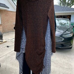 Elegant Brown Sweater Dress